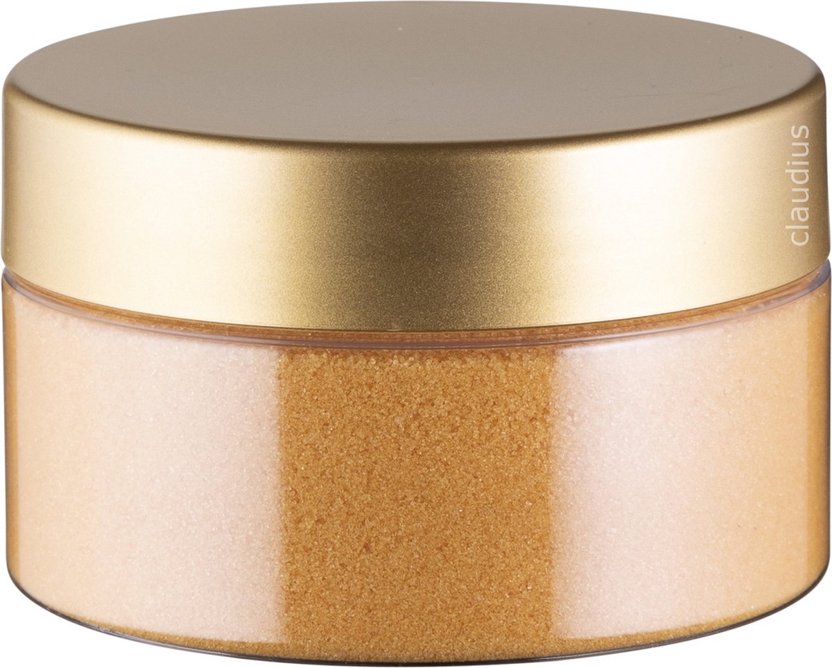 Goedkoopste Scrubzout Appel-Kaneel - 300 gram - Pot met luxe gouden deksel - Hydraterende Lichaamsscrub
