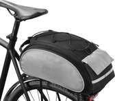Sac porte-bagages arrière Somstyle 2 en 1 - Sacoche de vélo - Étanche - Espace de rangement 13 litres - Zwart/ Grijs