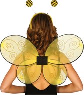 Ensemble d'habillage abeille/abeille - ailes et diadème - jaune - adultes - accessoires d'habillage de carnaval