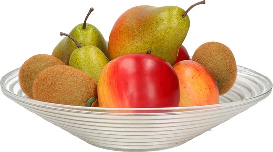 Serveerschaal fruitschaal Glas 27 Cm Ribbel Design Bol serveerschaal-fruitschaal-glas-27-cm-ribbel-design-bol