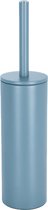 Spirella Luxe Toiletborstel in houder Cannes - lichtblauw - metaal - 40 x 9 cm - met binnenbak