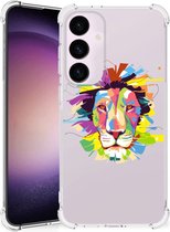 GSM Hoesje Geschikt voor Samsung Galaxy S24 Plus Leuk TPU Back Cover met transparante rand Lion Color