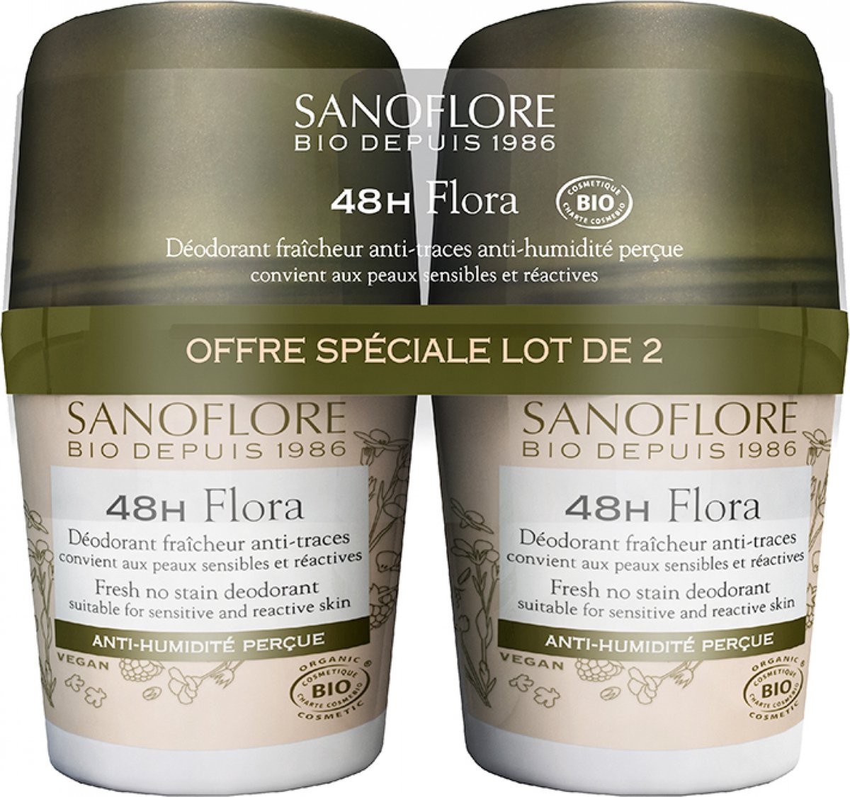 Sanoflore 48H Flora Roll-On Organic Set van 2 x 50 ml