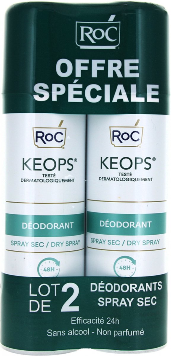 Goedkoopste RoC Keops Deodorant Spray Droog Set van 2 x 150 ml