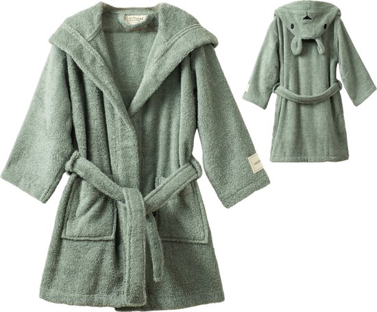 Linden&Green - %100 Katoen kinderbadjas – Badjas Kinderen – Kinderbadjas meisjes - Badjas Kinderen Meisjes - Badjas Meisjes - Badjas kind- baby badjas - Kinderbadjas - kinder badjas - 98/104 - 3-4 jaar
