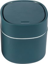 Mini poubelle de bureau avec couvercle – Perfect pour les petits espaces tels que la table de bureau, la voiture, les collations, les cosmétiques et les déchets de cuisine – Bleu