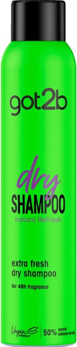 Schwarzkopf Got2B Droogshampoo Instant Fresh Up Extra Fresh 200 ml - Dry Shampoo Vegan - Extra Frisse Geur - Vegan