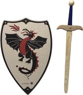 Houten Robin Hood zwaard mini en ridderschild draak kinderzwaard ridder zwaard schild