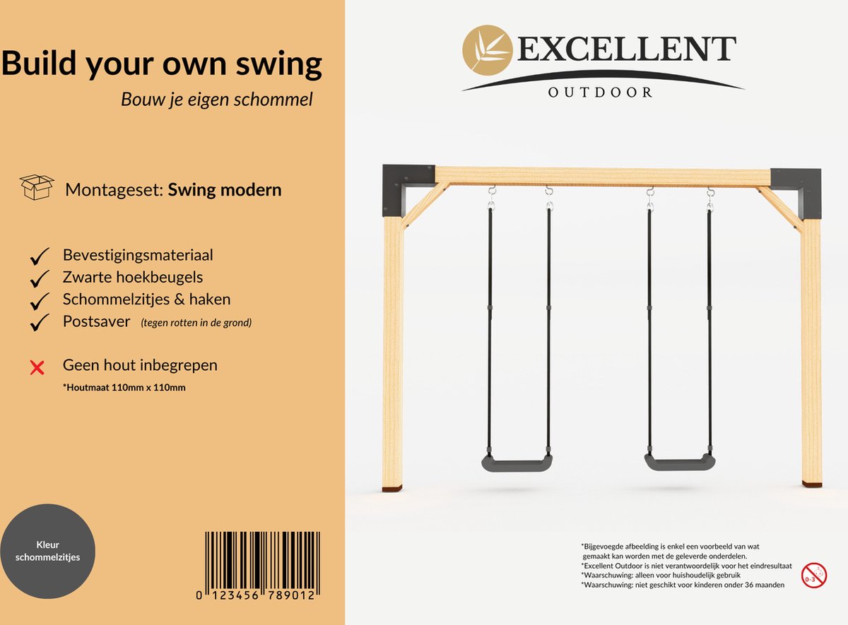 DHZ Swing modern antraciet (doe het zelf bouwpakket)