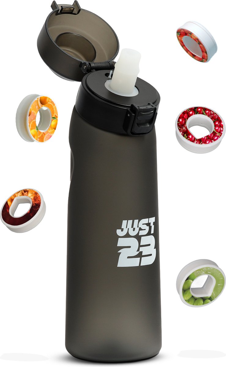 JUST23 Geur Air Waterfles Starterskit - Hydraterende Geurwater [Verbeterde Versie] - Inclusief 5 pods - BPA Vrij - Up Drinkfles