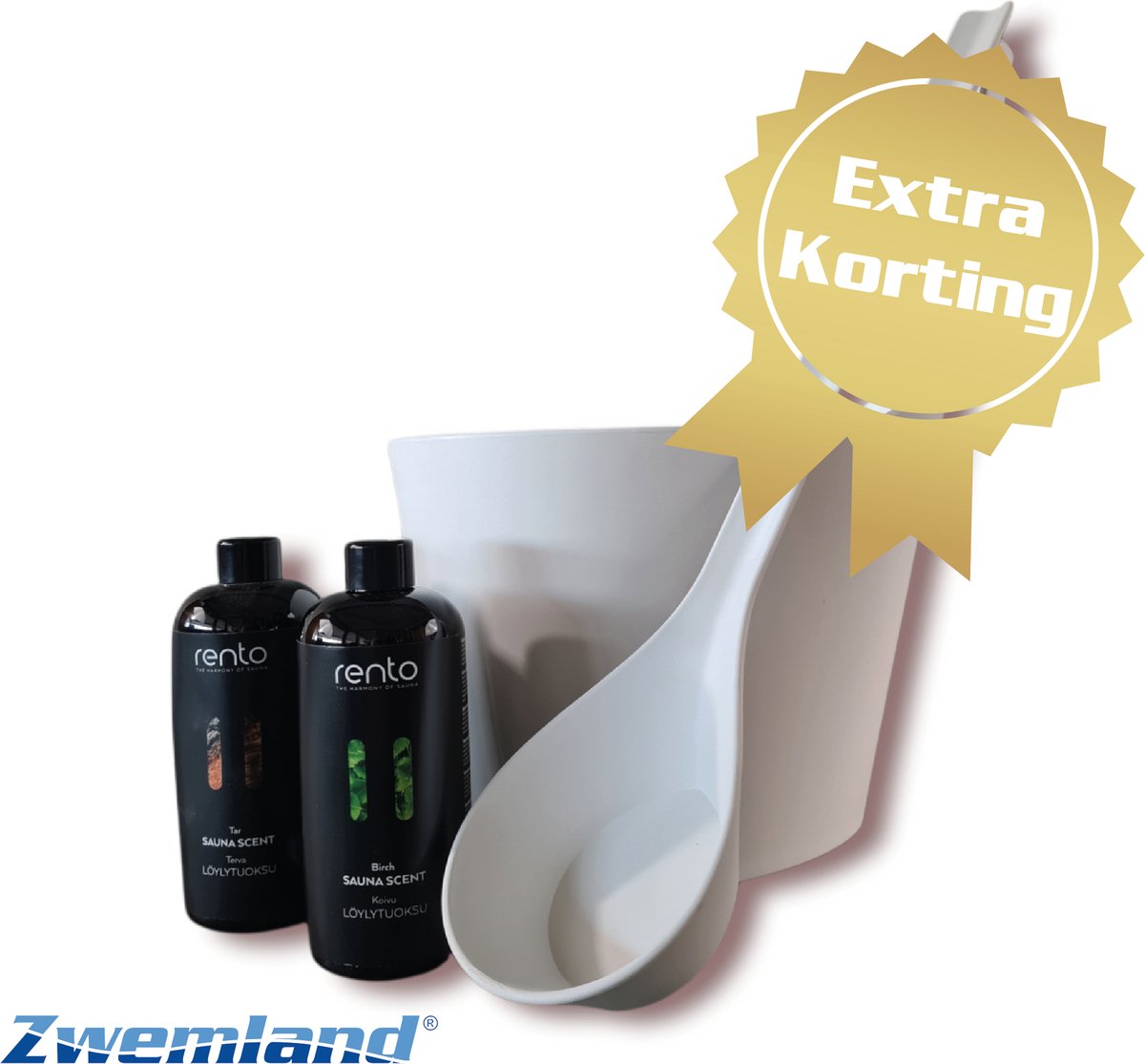 Goedkoopste Cadeau set Sauna emmer Pisara wit