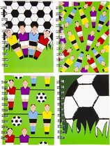 Notitieboekjes Voetbal - 4 stuks - Schrijven en tekenen - Kantoor - Traktatie - Uitdeelcadeautjes voor kinderen