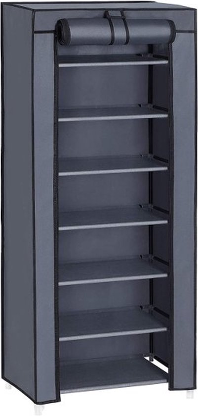 Schoenenrek, Schoenenkast, 7 Niveaus, Met Stoffen Bekleding, Ruim