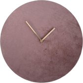 VB Luxury Design - Velvet wandklok - Minimalistisch design - Diameter 40cm - Stil uurwerk - handgemaakt - Old Rose
