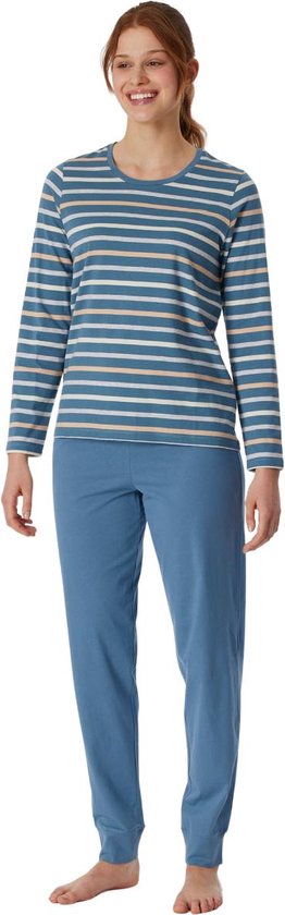 Schiesser dames pyjama blauw - Casual Essentials - 46