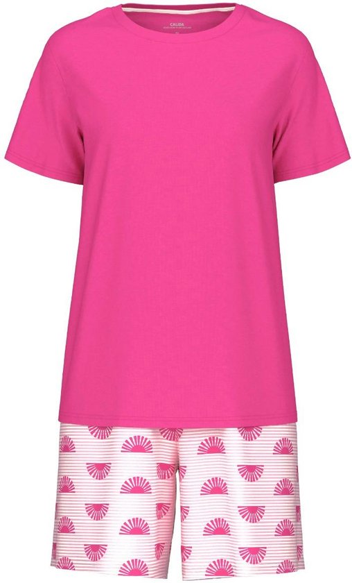 Calida Spring Nights Pyjama korte broek - 263 Pink/Fuchsia - maat 44/46 (44-46) - Dames Volwassenen - 100% katoen- 40196-263-44-46