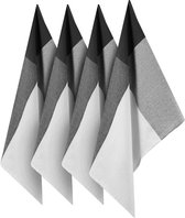 katoenen theedoeken 70x50 cm grijs/wit geruit - Hoge kwaliteit 4-delige handdoekenset voor de keuken - Premium keukendoeken - vaatdoeken om te drogen - grijs