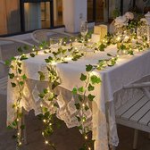 Buiten Kunstplant - Werkt op batterij- Hanglampen - Kunstmatige Outdoor Ivy Leaf Plants - Voor Hek/Muur/Eettafel - Ramadan Decoratie- Kerstverlichting