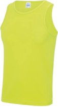 Sport singlet/hemd neon geel voor heren - Hardloopshirts/sportshirts - Sporten/hardlopen/fitness/bodybuilding - Sportkleding top neon geel voor mannen XXL