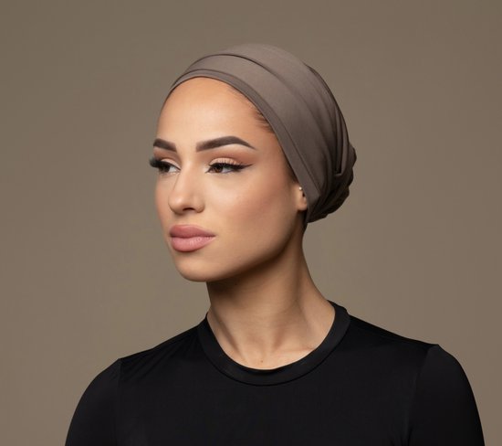 Tulband - turban-Hooddoek - Headwrap - Hoofddeksel - Hijab - Chemo Muts - Headwear Turban - Taupe
