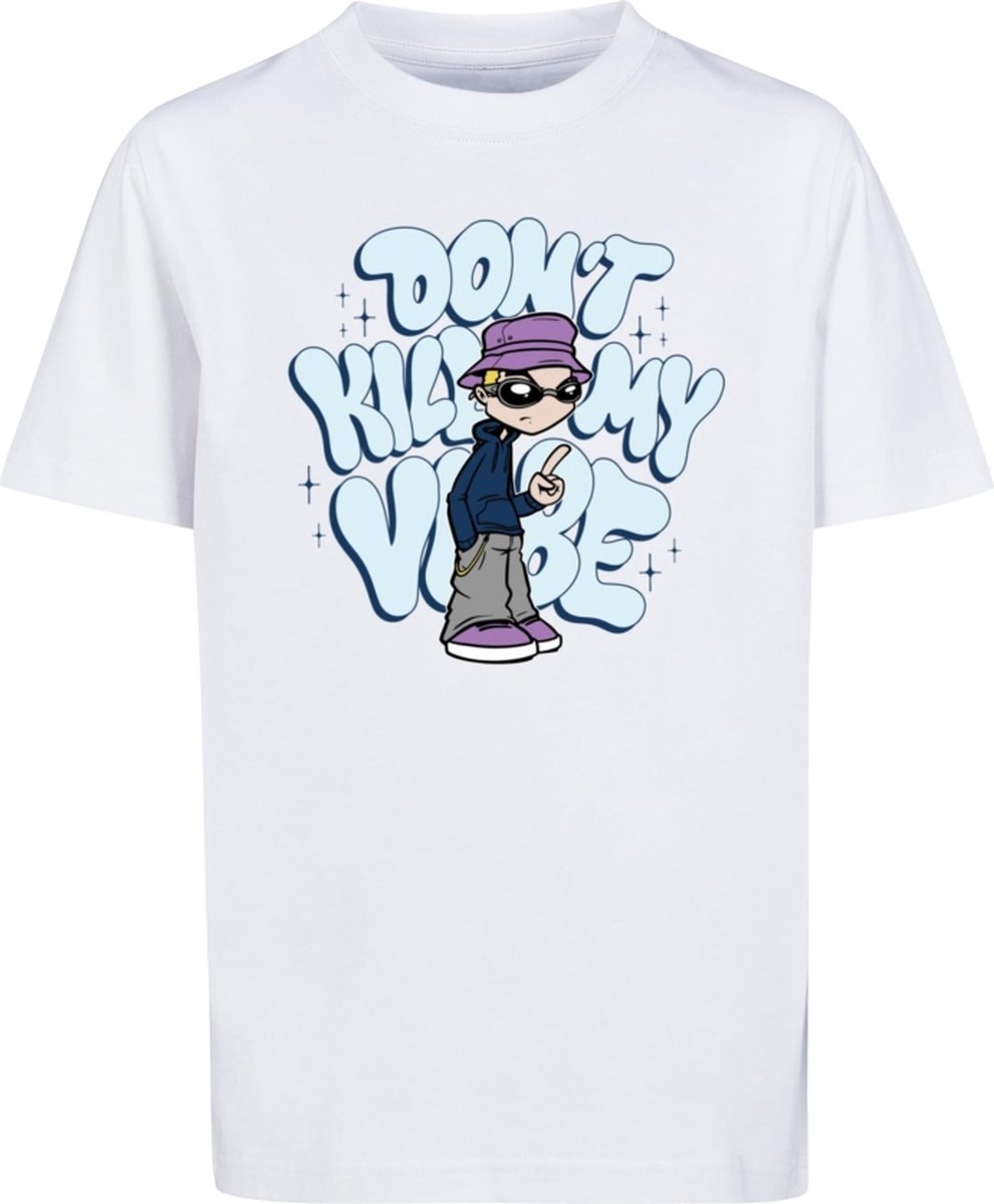 Mister Tee Don’t Kill My Vibe Kinder T-shirt Kids 122/128 Wit