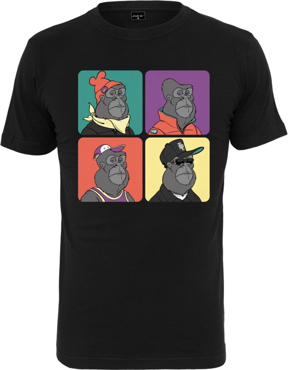Mister Tee Bored Gorilla Multi Heren Tshirt XS Zwart