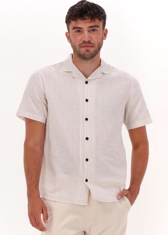 Anerkjendt Akleo Cot/lin Stripe Shirt Overhemden - Beige