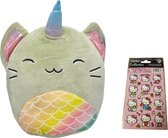 Wonderprice_ Squish knuffel Unicorn Rainbow + Cube 4delig _ Stressbestendig relief fidget toys - squish knuffel 23 cm unicorn rainbow - cadeau pakket