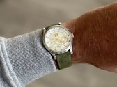 19mm Premium Suede watch strap Green / suède horloge band groen met quick release trekkers