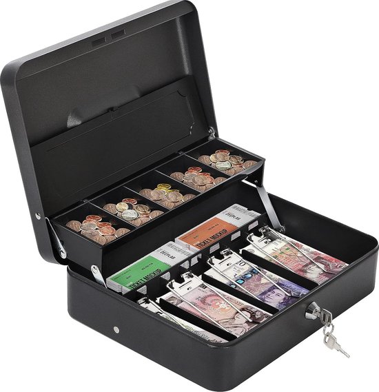 HAITRAL Geldkassette abschließbar, Banknoten und Münzsafe