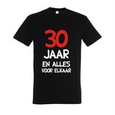 Verjaardagscadeau T-shirt "30 jaar en alles voor elkaar" - Vier in Stijl! 30 jaar verjaardag - T-shirt Zwart - Maat M