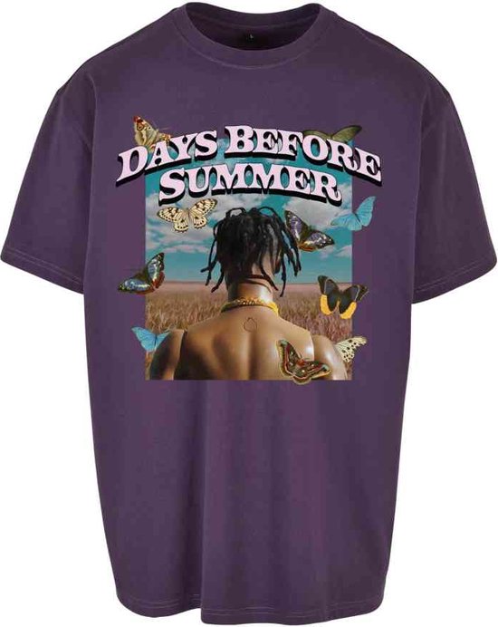 Mister Tee - Days Before Summer Oversize Heren T-shirt - XS - Paars