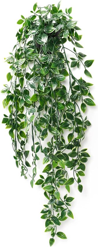 Weldomcor Kunsthangplanten, eucalyptus, bladeren, kunstplanten, eucalyptus, takken, kunstplanten voor tuin, binnen en buiten, kunstdecoratie, woonkamer, slaapkamer (groen en hout