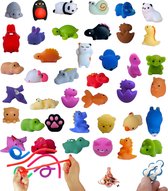Mochi squishy - Fidget toys - Soft animal - Mochies - Antistress - Siliconen - multicolor - 11 x Mochi + 2 x Monkey Noodle + Fidget Ketting - Gift Pakket - Totaal 14 Stuks!