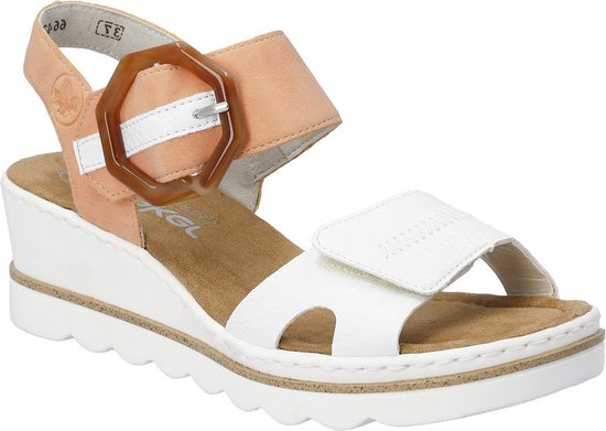 Rieker -Dames - perzik roze - sandalen - maat 36