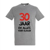 Verjaardagscadeau T-shirt "30 jaar en alles voor elkaar" - Vier in Stijl! 30 jaar verjaardag - T-shirt Grey - Maat XXL