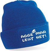 MUTS - AGGE MAR LEUT HET - BLAUW met WIT - CARNAVAL one size fits all