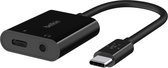 Adapter USB-C naar Jack 3,5mm en USB-C 60W audio en opladen Belkin Zwart