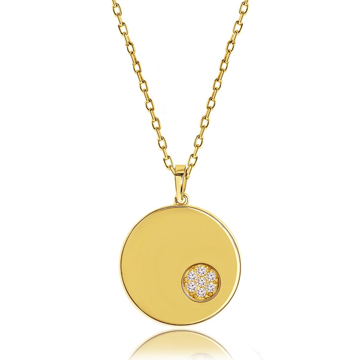 Juwelier Zwartevalk - 14 karaat gouden ketting met hanger 15.078/42+3 cm