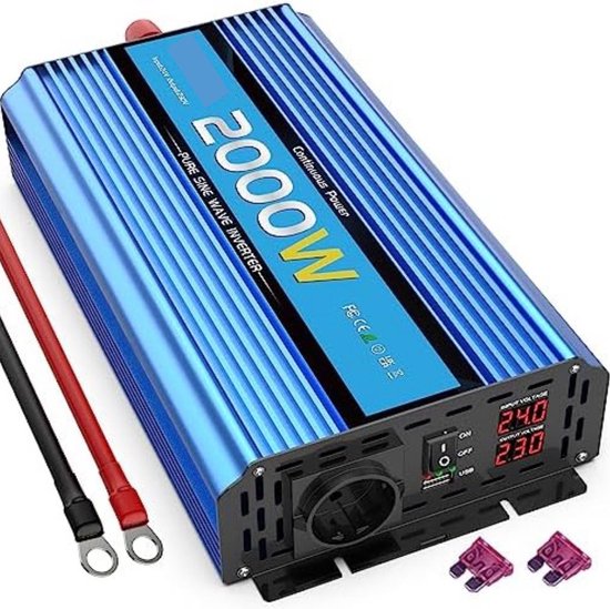 Omvormer 24V 230V - Omvormer Koelbox - Blauw