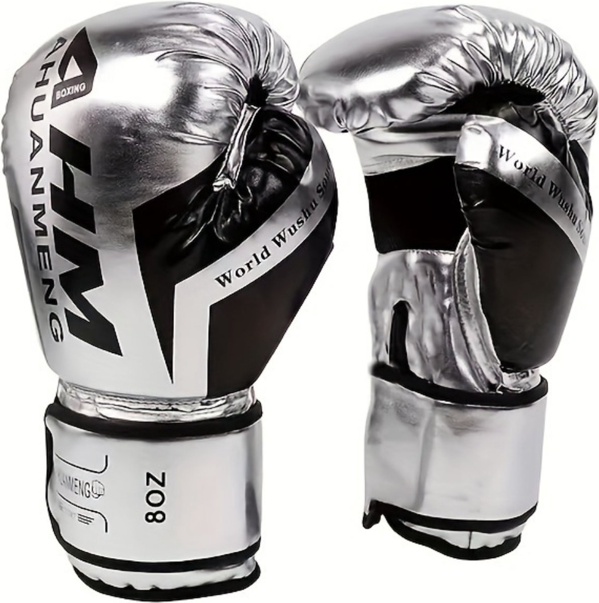 Nivard Vecht Handschoenen - Bokshandschoenen - Boxing Gloves Set - Kickboks Handschoenen - Heren - Dames - Zilver - 8 oz