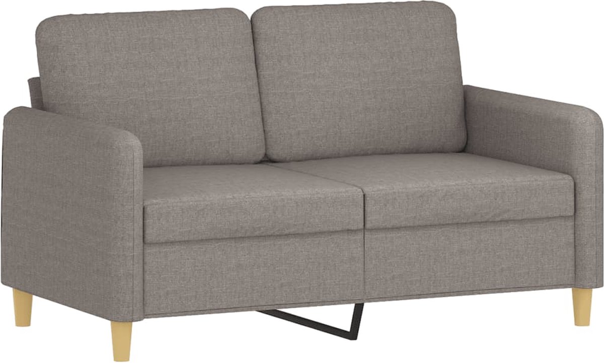 vidaXL Tweezitsbank - 120 - cm - stof - taupe