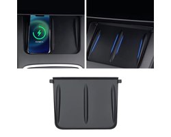 Anti slip mat voor telefoonlader - Telefoonhouder mat - Geschikt voor Tesla model Y en model 3 - Siliconen pad houder - Zwart