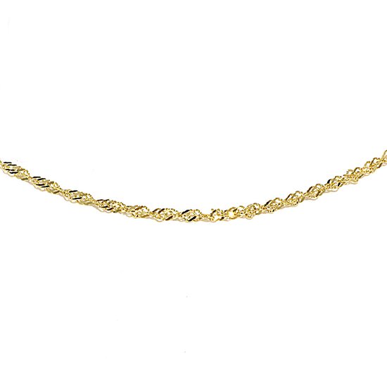 Juwelier Zwartevalk - 14 karaat gouden singapore schakel ketting sing-1.3/40cm - Zwartevalk