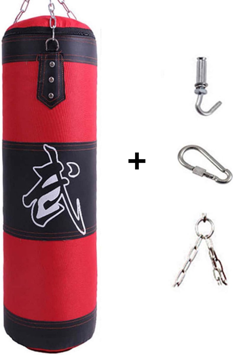 Nivard Bokszak - Bokspaal - Bokszak Ophangsysteem - Volwassenen - Kickboks Zak - Stootzak - Punching Bag - Boxzak - Sport - (Niet Gevuld) - Rood