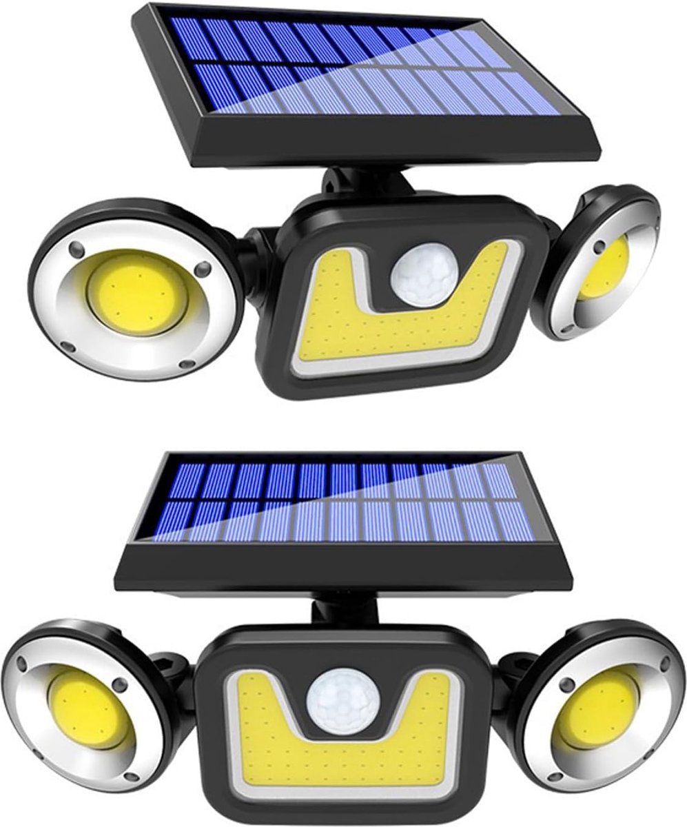 Besjaar Buitenlamp met bewegingssensor – Buitenverlichting Zonne Energie - Wandlamp buiten met Sensor – 2 stuks - 112 LEDS - Buitenverlichting Zonne Energie - Tuinverlichting - Wandlamp Buiten - Met Sensor - Led