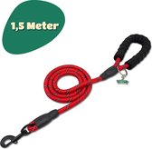 Mister Mill Reflecterende Hondenriem 150 cm - Rood - Honden Riem - Hondenlijn - Honden Lijn