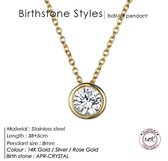 Soraro Birthstone Ketting | April | 14K Goldplated | Goud | Ketting voor Haar | Cadeau Voor Haar | Cadeau Voor Vriendin | Verjaardag Cadeau | Moederdag Cadeau | Cadeau Ideeën