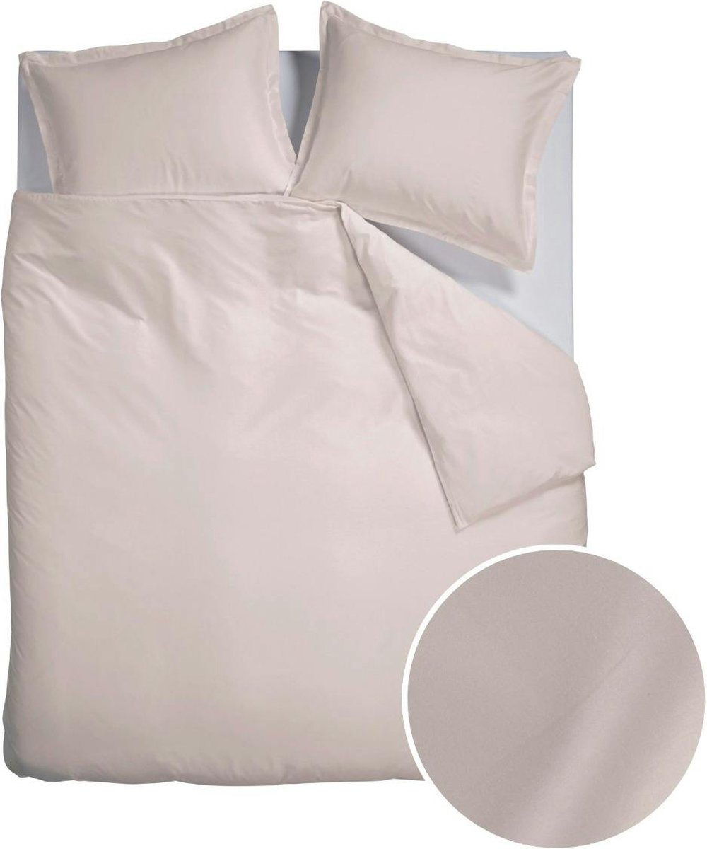Ambiante Cotton Uni Dekbedovertrek - Off-white Effen Satijn - B 200 x L 200 cm/B 200 x L 220 cm - 2-persoons - 321389-B 200 x L 200/220 cm