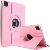 Waeyz - Hoes geschikt voor iPad Pro 12.9 2020-2021-2022 - 360° draaibaar bookcase - Roze – 12.9 inch cover beschermhoes met standfunctie